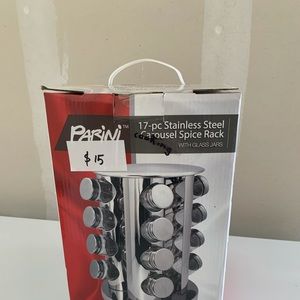 Parini 17 pcs stainless steel carousel spice rack